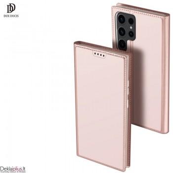 Dux Ducis Skin Pro dirbtinės odos dėklas - rausvas (Samsung S24 Ultra)